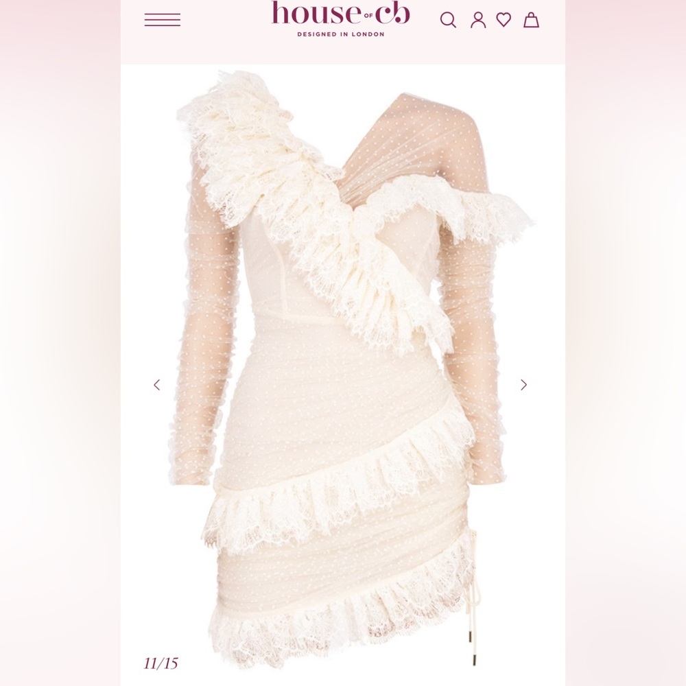 House of CB Sorrel Cream One-Shoulder Dress